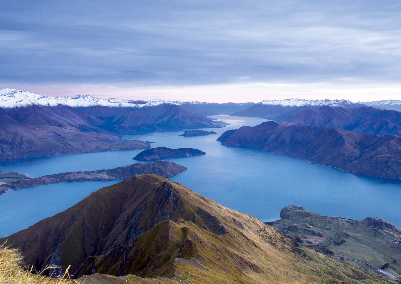 Blick von Berggipfel in Neuseeland